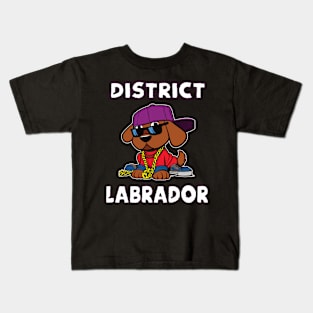 District Labrador cool Hip Hop Dogs Design Kids T-Shirt